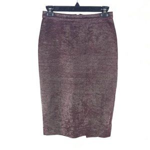 Zara TRF Purple Shimmer Metallic Pencil Skirt